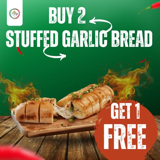 Stuffed Garlic Bread Offer : Buy 2 & Get 1 Free
